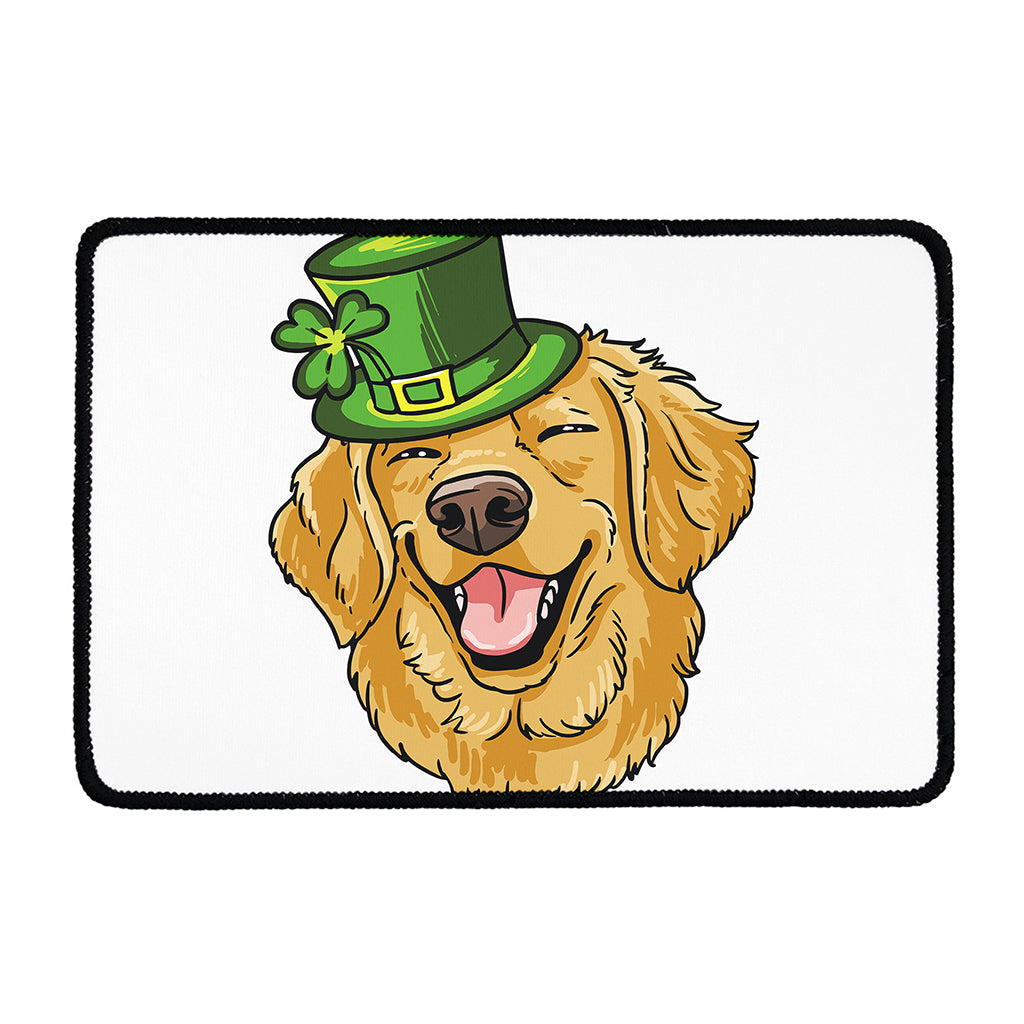 Patrick's Day Golden Retriever Print Kitchen Mat