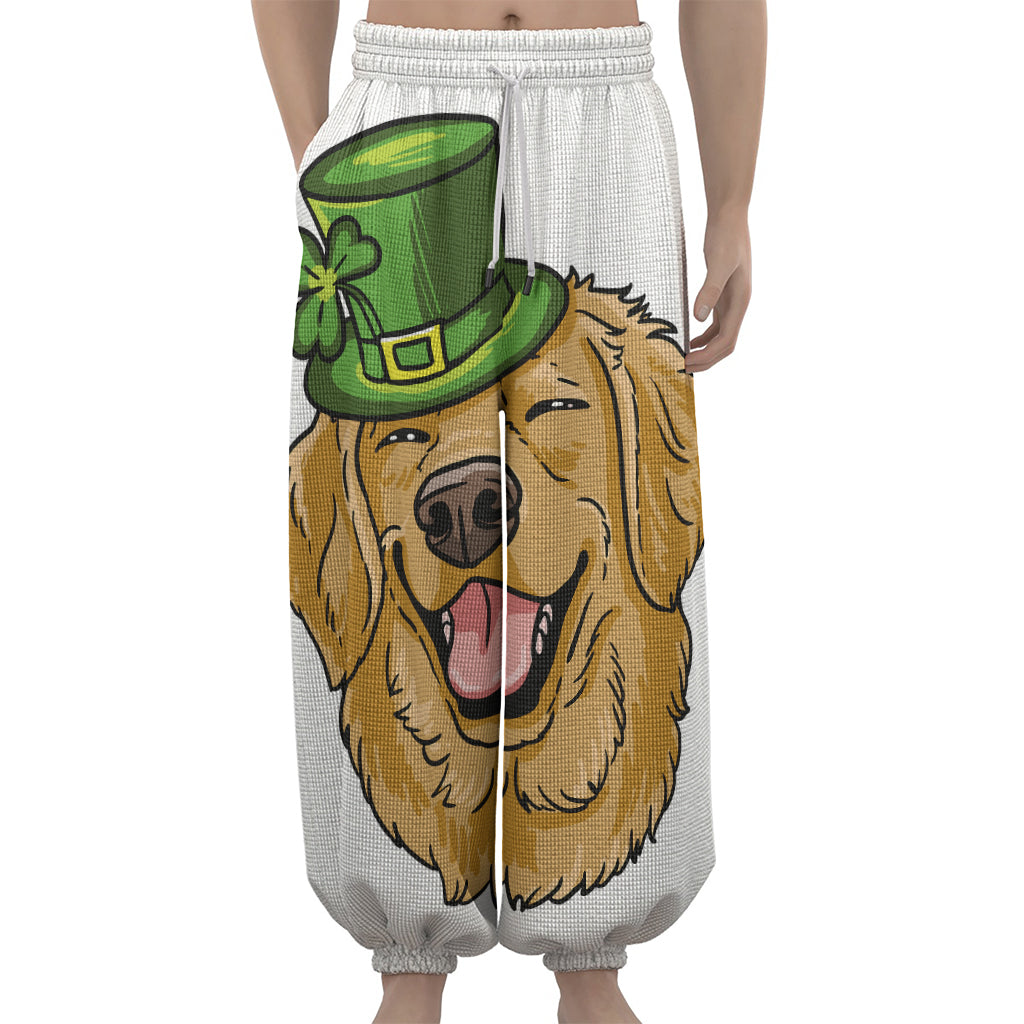 Patrick's Day Golden Retriever Print Lantern Pants