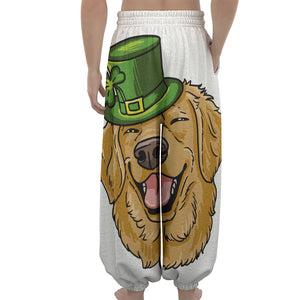 Patrick's Day Golden Retriever Print Lantern Pants