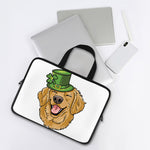 Patrick's Day Golden Retriever Print Laptop Sleeve With Handle