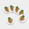 Patrick's Day Golden Retriever Print Leather Coaster Set