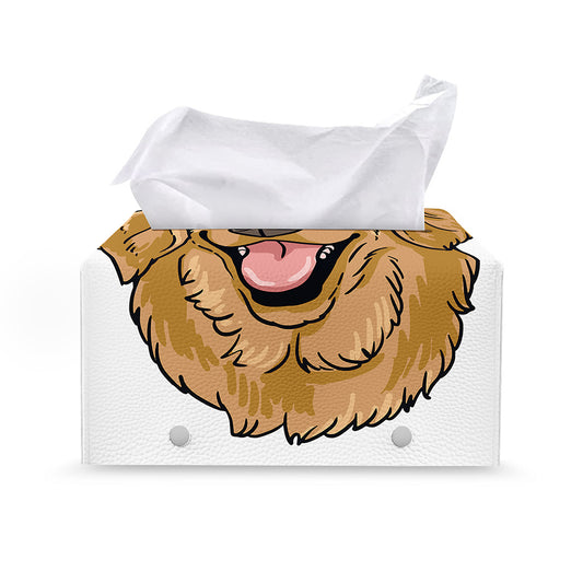 Patrick's Day Golden Retriever Print Leather Tissue Box Cover