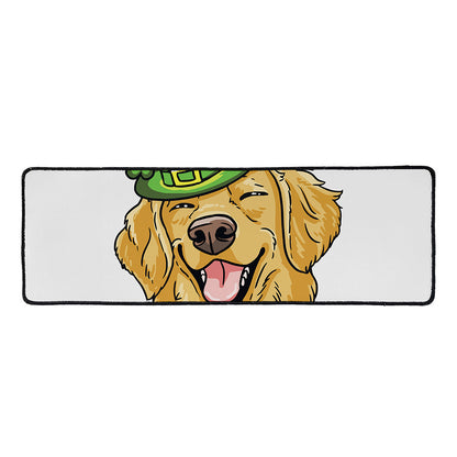 Patrick's Day Golden Retriever Print Long Kitchen Mat