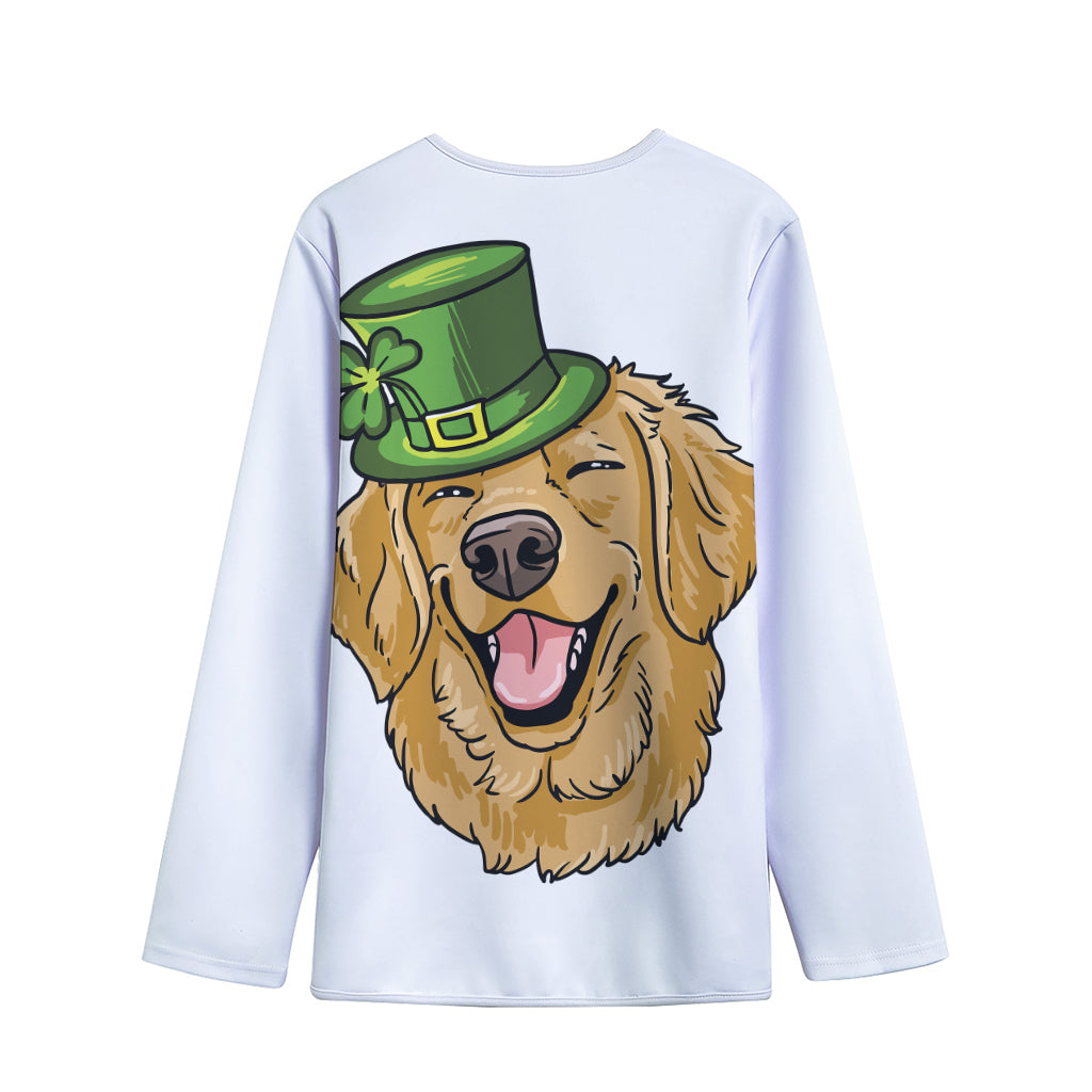 Patrick's Day Golden Retriever Print Long Sleeve Short Coat