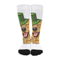Patrick's Day Golden Retriever Print Long Socks