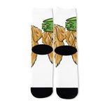 Patrick's Day Golden Retriever Print Long Socks