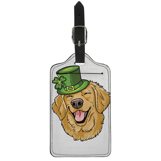 Patrick's Day Golden Retriever Print Luggage Tag