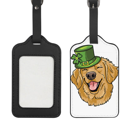 Patrick's Day Golden Retriever Print Luggage Tag