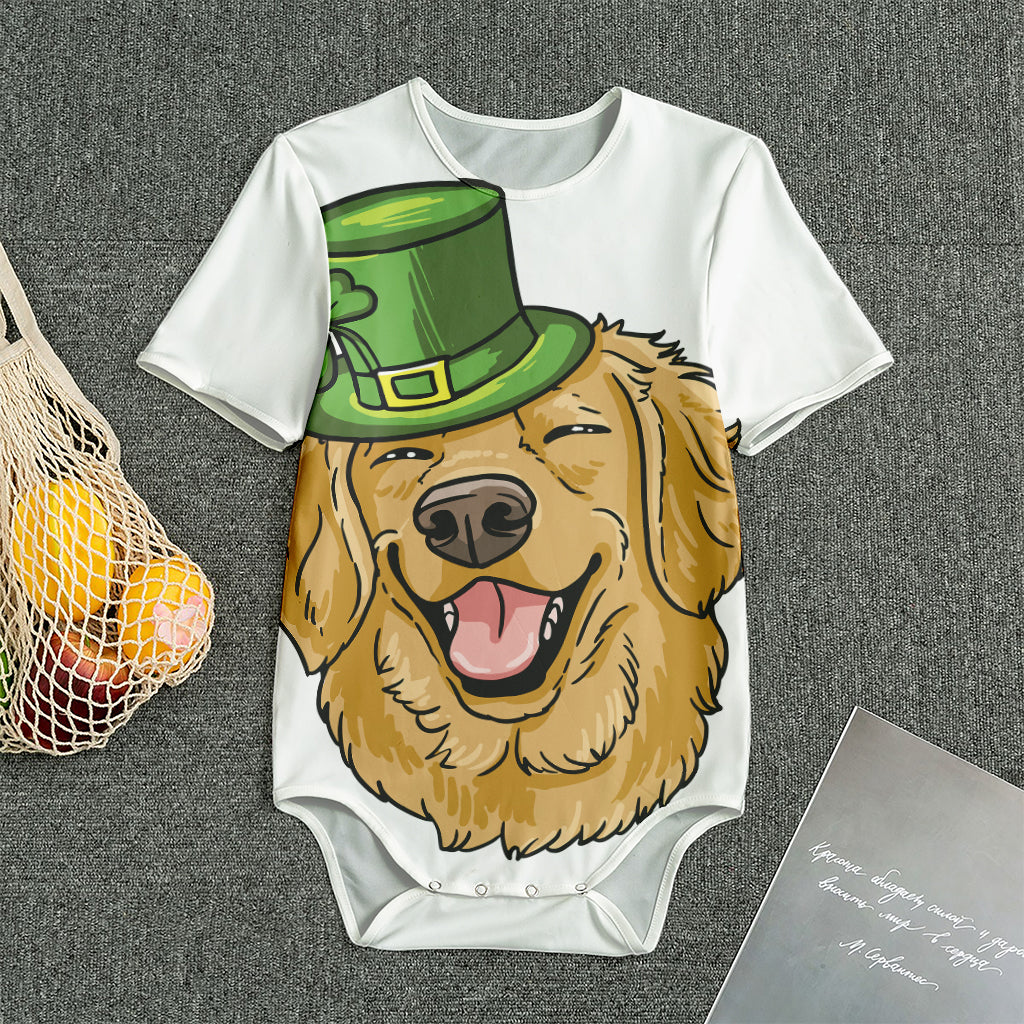 Patrick's Day Golden Retriever Print Men's Bodysuit