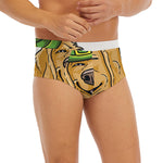 Patrick's Day Golden Retriever Print Men's Briefs