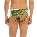 Patrick's Day Golden Retriever Print Men's Briefs