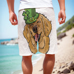 Patrick's Day Golden Retriever Print Men's Cargo Shorts