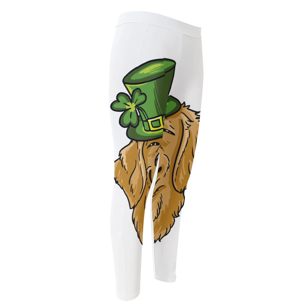 Patrick's Day Golden Retriever Print Men's Compression Pants