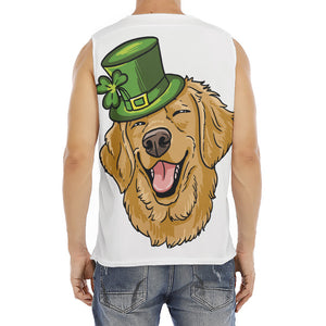 Patrick's Day Golden Retriever Print Men's Fitness Tank Top