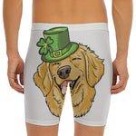 Patrick's Day Golden Retriever Print Men's Long Boxer Briefs