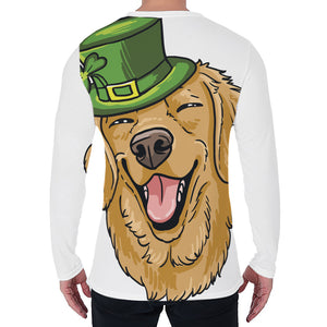 Patrick's Day Golden Retriever Print Men's Long Sleeve T-Shirt