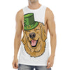 Patrick's Day Golden Retriever Print Men's Muscle Tank Top