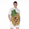 Patrick's Day Golden Retriever Print Men's Rompers