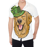 Patrick's Day Golden Retriever Print Men's Shirt