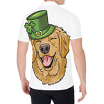 Patrick's Day Golden Retriever Print Men's Shirt