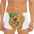 Patrick's Day Golden Retriever Print Men's Short Boxer Briefs