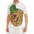 Patrick's Day Golden Retriever Print Men's Short Sleeve Rash Guard