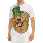 Patrick's Day Golden Retriever Print Men's Short Sleeve Rash Guard