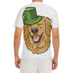 Patrick's Day Golden Retriever Print Men's Short Sleeve Rash Guard