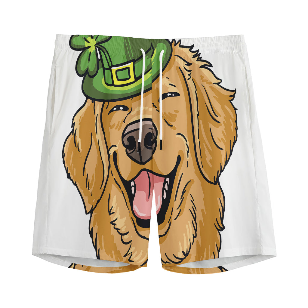 Patrick's Day Golden Retriever Print Men's Sports Shorts