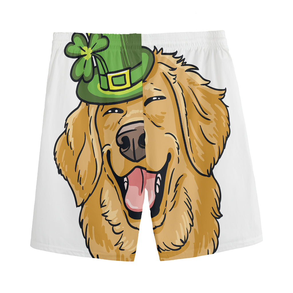 Patrick's Day Golden Retriever Print Men's Sports Shorts