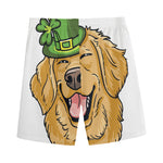 Patrick's Day Golden Retriever Print Men's Sports Shorts