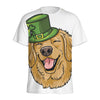 Patrick's Day Golden Retriever Print Men's Sports T-Shirt