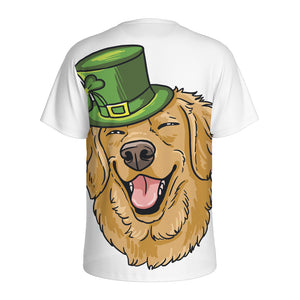 Patrick's Day Golden Retriever Print Men's Sports T-Shirt