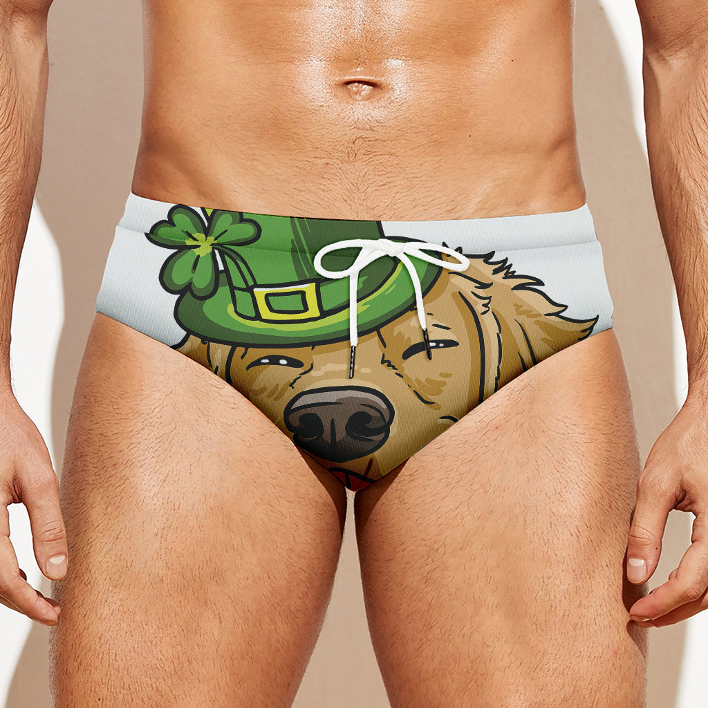 Patrick's Day Golden Retriever Print Men's Swim Briefs