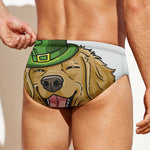 Patrick's Day Golden Retriever Print Men's Swim Briefs