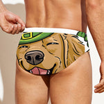 Patrick's Day Golden Retriever Print Men's Swim Briefs