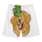 Patrick's Day Golden Retriever Print Men's Swim Trunks