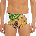 Patrick's Day Golden Retriever Print Men's Triangle Swim Briefs