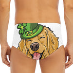 Patrick's Day Golden Retriever Print Men's Triangle Swim Briefs