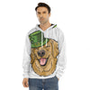 Patrick's Day Golden Retriever Print Men's Velvet Pullover Hoodie