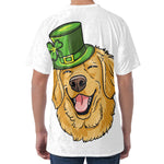 Patrick's Day Golden Retriever Print Men's Velvet T-Shirt