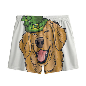 Patrick's Day Golden Retriever Print Mesh Shorts