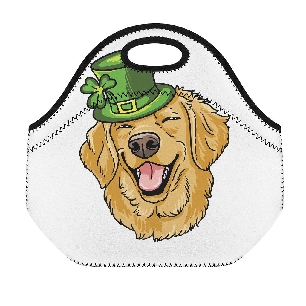Patrick's Day Golden Retriever Print Neoprene Lunch Bag