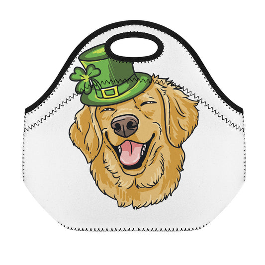 Patrick's Day Golden Retriever Print Neoprene Lunch Bag