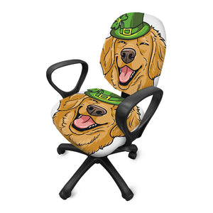 Patrick's Day Golden Retriever Print Office Chair Cover