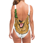 Patrick's Day Golden Retriever Print One Piece Swimsuit