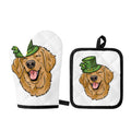 Patrick's Day Golden Retriever Print Oven Mitt And Pot Holder Set