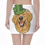 Patrick's Day Golden Retriever Print Pencil Mini Skirt