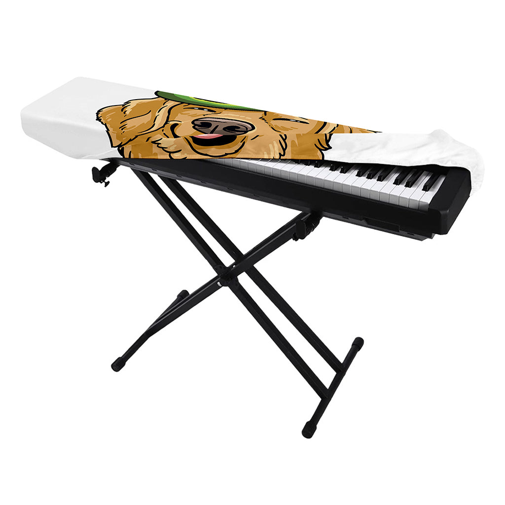 Patrick's Day Golden Retriever Print Piano Keyboard Cover