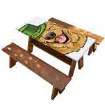 Patrick's Day Golden Retriever Print Picnic Table Cover